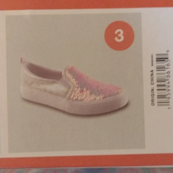 Cat and jack  big girls shoe Aliki mermaid style sneaker ssize 3 new - Picture 2 of 4